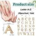 thumbnail image 2 of 1 Box 26Pcs 26 Style Brass Cabochons Nail Art Decoration Accessories with Cubic Zirconia Letter Golden 6~7x3~8x1.5~2mm 1pc/style, 2 of 6