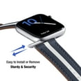 thumbnail image 5 of WFEAGL iWatch Series Design Bicolor Leather Apple Watch Strap 45mm 44mm 42mm Blue White, 5 of 6