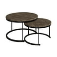 Lavish Home Living Room 2-Piece Round Wooden Coffee Table Set, Small ...