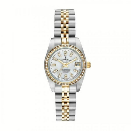 Standard Issue Swiss Watch - Jacques Du Manoir Swiss Made Two Tone Women's Watch featuring Mother of Pearl Dial 26 mm NROP08