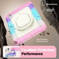 thumbnail image 5 of Case for iPad Air 11 inch M3 2025/M2 2024 (7th/6th Gen), 360 Rotating Stand Handle Shoulder Strap Heavy Duty Shockproof Cover, Rainbow Pink, 5 of 7