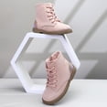 thumbnail image 3 of NCCB Girls Ankle Boots Kids Snow Winer Boots Side Zipper Lace up Fashion Boots for Girls Pink 12 Little Kid, 3 of 4