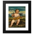 thumbnail image 2 of Bonifacio Veronese 20x24 Black Modern Framed Museum Art Print Titled - Cupid with a Violin in a Landscape, 2 of 5