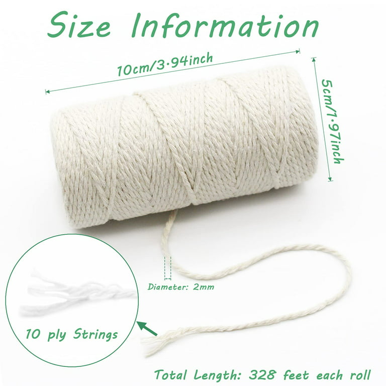 656 Feet Cooking Twine Kitchen Cotton String 2mm Bakers Twine