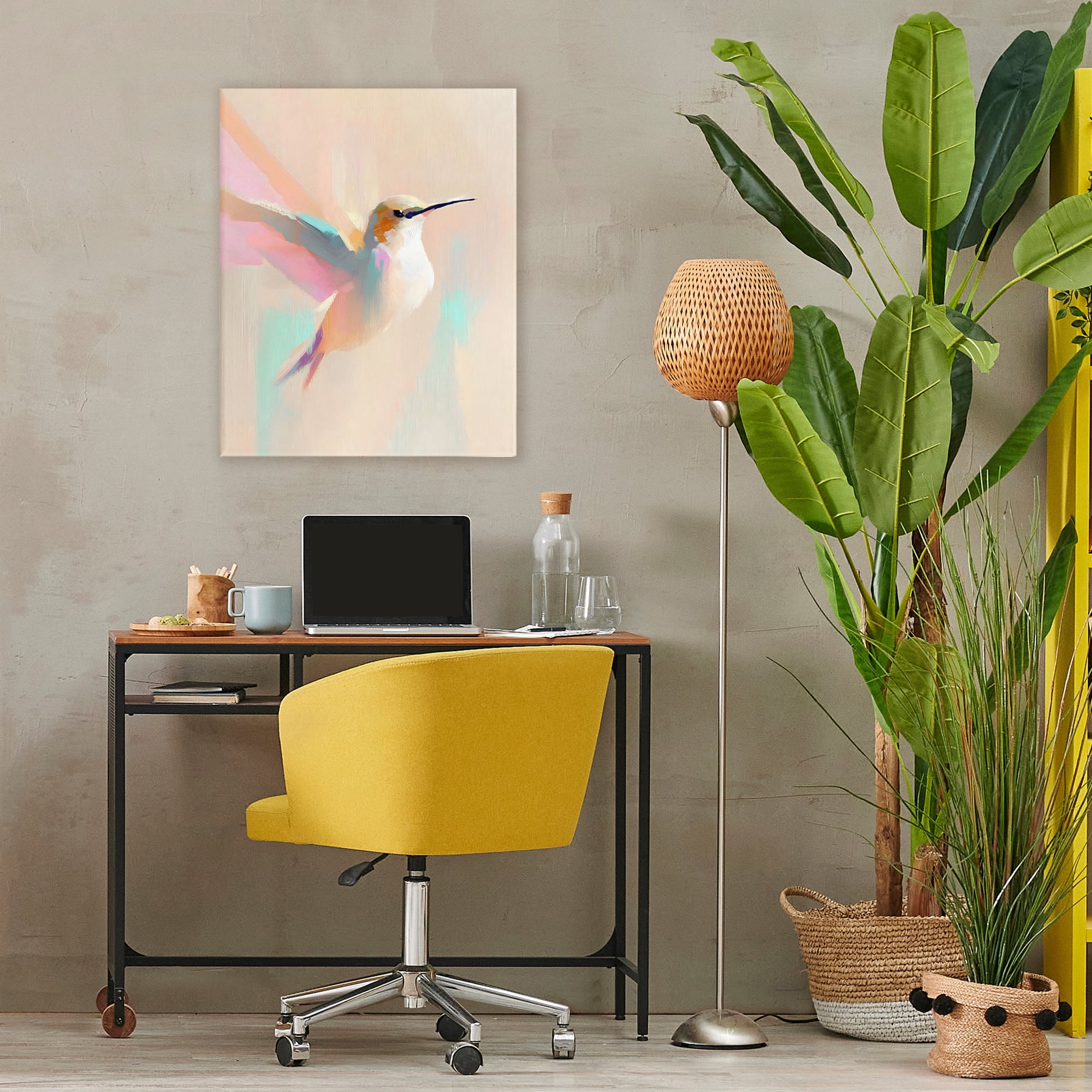 Stupell Industries Pastel Hummingbird in Flight Canvas Wall Art, design by The Prints Vibe
