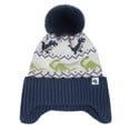 thumbnail image 4 of NAISIBABY Boys Winter Beanie and Scarf Set, Soft Warm Scarf Cute Knit Cap with Earflap Kids Windproof Thermal 2-Piece Navy 1-5T, 4 of 8