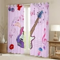 thumbnail image 2 of Erosebridal Music Guitar Curtains and Drapes (42Wx90L),Red Lips Curtains Pack of 2 (42Wx90L),Musical Notes Black Out Curtains,Melody Room Decorative, 2 of 6