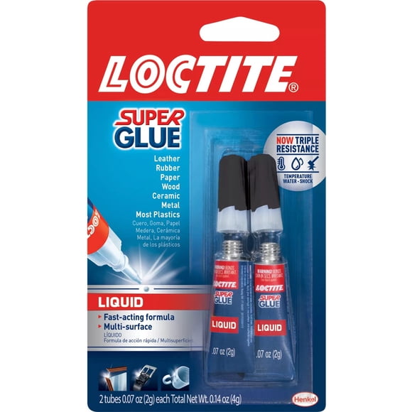 Super Glue Loctite Liquid, 2 x 2 g, transparente, de secado rápido