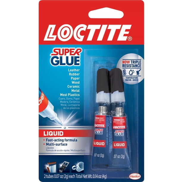Super Glue Loctite Liquid, 2 x 2 g, transparente, de secado rápido
