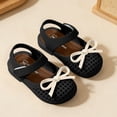 thumbnail image 6 of Viluyesy Girls Mary Jane Flats Hook and Loop Strap Woven Bow Closed Toe Soft Sole Round Toe Princess Dress Shoes Black Size 13.5 Little Kids, 6 of 7