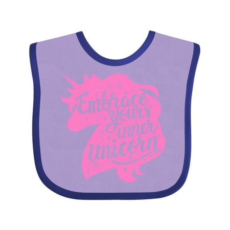 

Inktastic Embrace Your Inner Unicorn with Silhouette in Pink Grunge Gift Baby Boy or Baby Girl Bib