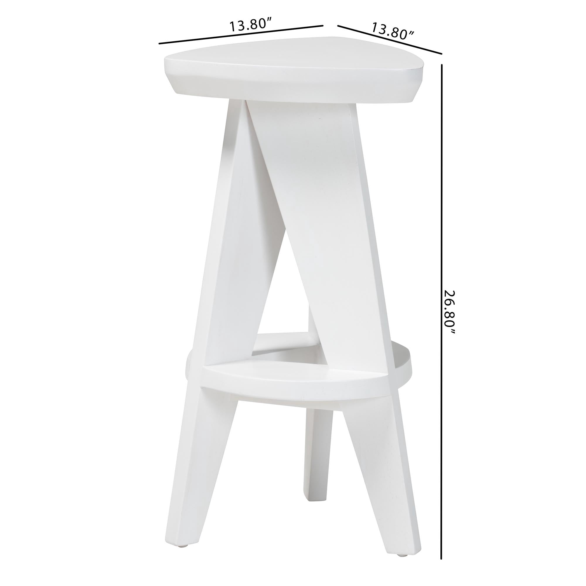 bali & pari Roy Japandi Counter Stool, Counter Height, White