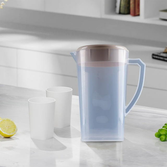 Xihbxyly Jarra de Plástico Transparente para Té Helado y Limonada, Tapa Extraíble con Pico Vertedor, Ideal para Fiestas y Barbacoas, Material Ligero y Seguro, Tamaño 25 X 21 X 21 Cm.