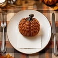 thumbnail image 4 of Artificial Rattan Woven Pumpkin Decoration, Resin Craft for Halloween and Thanksgiving Home Desk Decor, Orange, 4 of 8