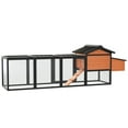 thumbnail image 6 of Wooden Chicken Coop Outdoor, Large Hen House with Nesting Box & Waterproof Roof, Rabbit Hutch Bunny Cage with Slide-Out Tray, Predator-Proof Lock, 6 of 8