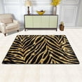 thumbnail image 2 of SKYSONIC 72x48in Gold Zebra Print Area Rug, Shiny Stripes Floor Carpet for Indoor Living Dining Room and Bedroom Area, 2 of 7