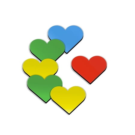 

16-Pack Flexible Heart Magnets in Assorted Colors 1-Inch Diameter