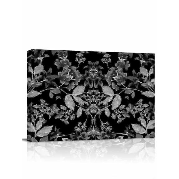 Black and White Floral Wall Art for Living Room,Canvas Picture Wall Decor for Bathroom Bedroom,Modern Oil Painting Abstract Art Painting Artwork for Office Kitchen Hallway Dining Room Decor 16"x20"