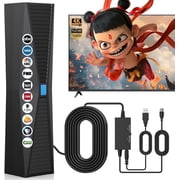 fatini Antenna for Smart TV for Local Channels,TV Antenna Indoor for Long Range Reception, Digital Antenna for Easy Installation and All Smart/Old TVs, Supports 4K 1080P HD VHF UHF