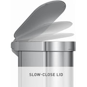 simplehuman Slim Step Can, 45L / 12 Gallon Kitchen Trash Can, Liner Rim System, 150,000-Step Pedal, Lid Shox® Silent Close, Brushed Stainless Steel