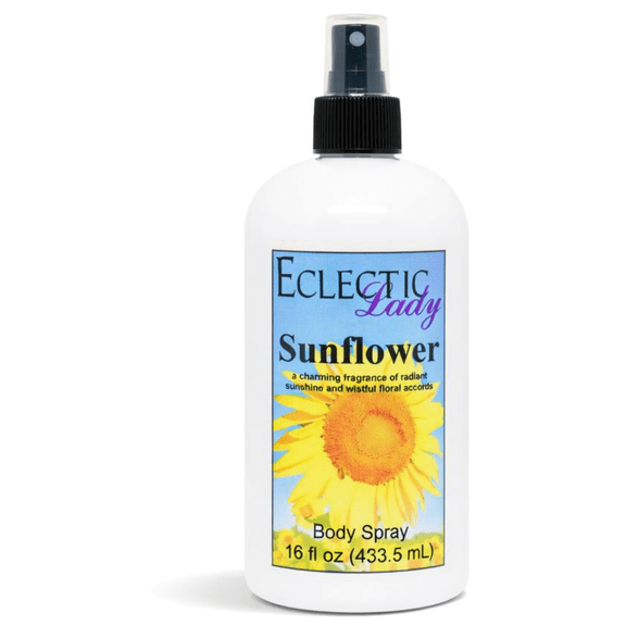 Sunflower Body Spray, Eclectic Lady, Hydrating Mist, Unisex, 16 oz