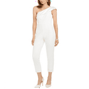 Adrianna Papell Women's One Shoulder Jumpsuit White Size 18