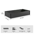 thumbnail image 2 of Uforic 2 Pcs 8ftx4ftx1.5ft Large Raised Garden Bed Kit,Outdoor Galvanized Metal Patio Planter Box with Safety Rubber & Gloves, for Vegetables Flowers,Black, 2 of 9