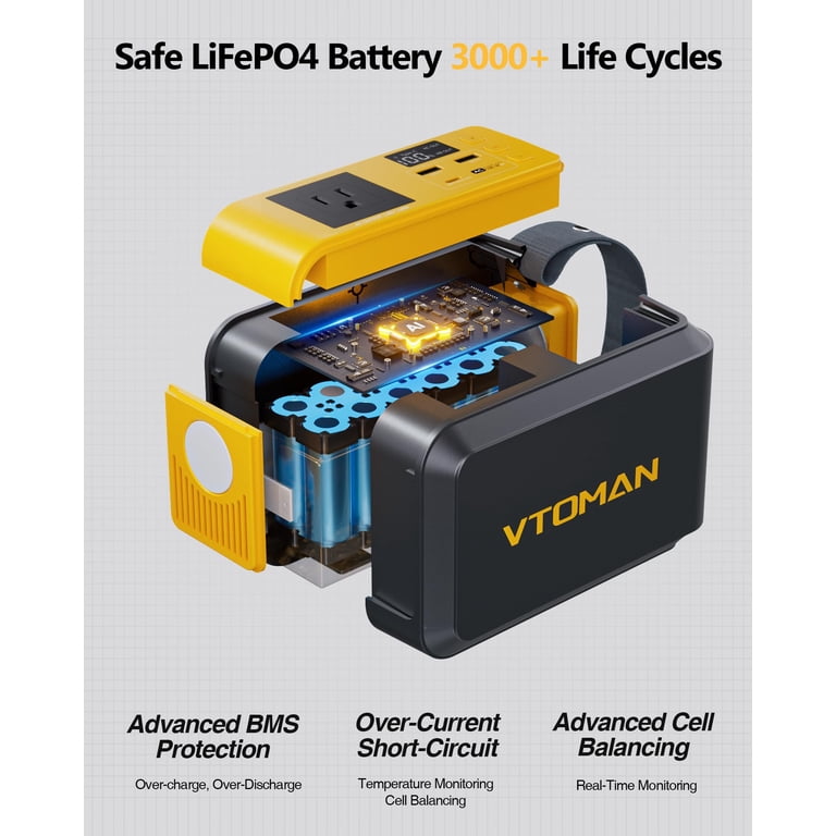 新品 VTOMAN Jump100 ポータブル電源 100W VTOMAN Jump 100 Portable Power Station, 88.8Wh LiFePO4, 100W AC
