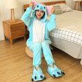 thumbnail image 5 of Pyjamas d'Hiver à Capuche Éléphant Bleu pour Femmes - Coton/polyester Anime Cosplay, 5 of 5