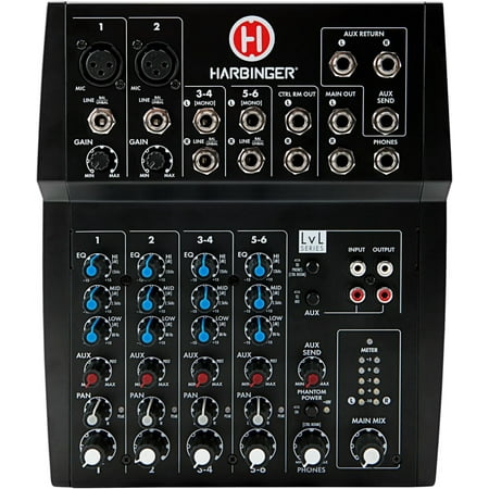 Harbinger L802 8-Channel Mixer with 2 XLR Mic Preamps