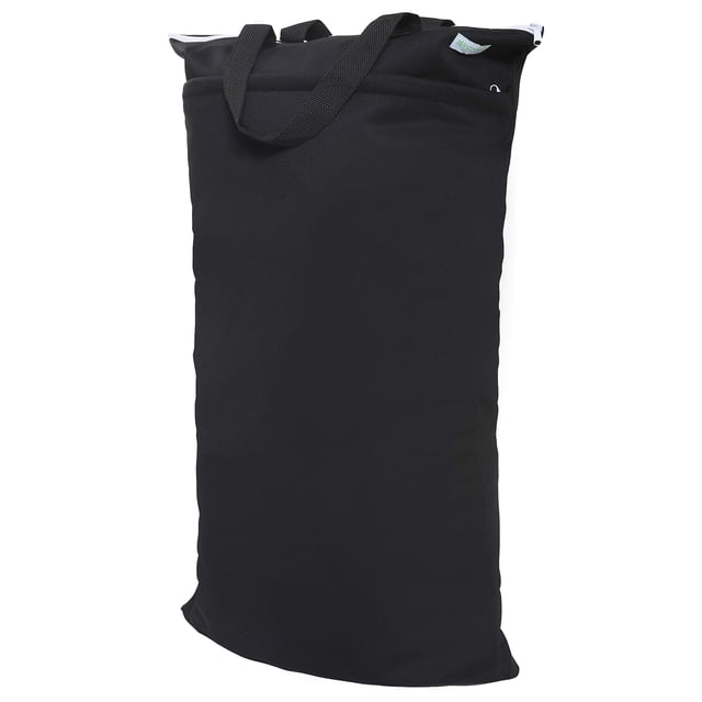 wegreeco Bolsa de pañales grande reutilizable para colgar, de tela húmeda y seca (negro)