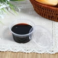 thumbnail image 2 of 1-4oz Portion Cups With Lids, Small Plastic Containers with Lids, Airtight and Stackable Souffle Cups, Jello Shot Cups, Sauce Cups, Condiment Cups for Lunch, Party, Trips, 2 of 5
