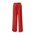 thumbnail image 4 of Baqcunre Wide Leg Pants Woman,Womens Loose High Waisted Pants Drawstring Elastic Waist Straight Leg Trousers,Women'S Pants,Pants For Women,Womens Fashion,Womens Clothes,Red,S, 4 of 5