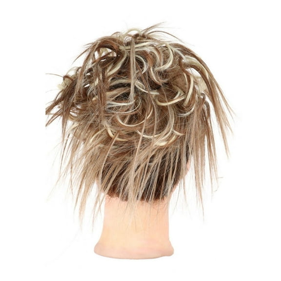 High Temperature Silk Synthetic Messy Hair Band Elastic Band Bun Wig - Natural Looking Fiber Hairpiece for Effortless Style