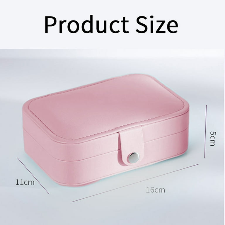 Small Jewelry Box-Mini Jewelry case Double Layer Travel Jewelry Organizer  for Women,Anti Tarnish Jewelry Box for Rings Earrings Necklace,Pink 