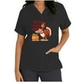 thumbnail image 2 of Womens Top,Casual Short Sleeved V Neck Double Pockets Work Uniform,Womens Work Tops, 2 of 7
