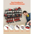 thumbnail image 3 of KFFKFF Power Tool Organizer Wall Mount, 4-Layer Storage Rack with 8 Drill Holders, Tools Holder and Storage Rack with Screwdriver Holder, 3 of 9