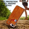 thumbnail image 5 of Dteck for iPhone 7 Plus / 8 Plus Slim Case, Shockproof Premium PU Leather Soft TPU Business Cover with Wrist Strap Kickstand Flip Stand Protection Case, khaki, 5 of 7