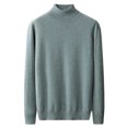 thumbnail image 4 of Suéter de lana de otoño e invierno, suéter de cachemira de cuello alto para hombre, suéter holgado de talla grande, suéter informal, camisa de base de cuello alto, 4 of 6