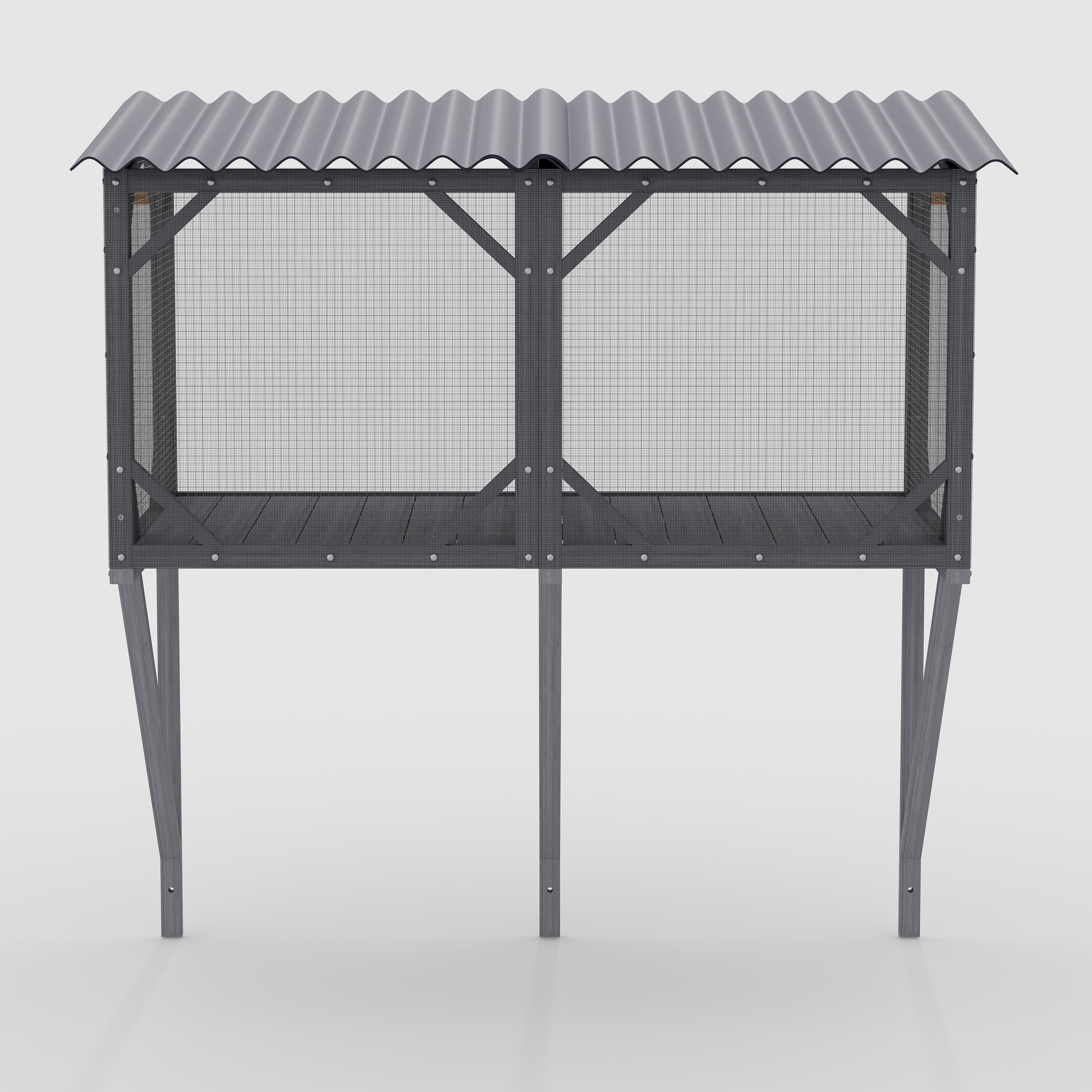 Aukfa Cat Window Box, Outdoor Cat Enclosure Cat House Window Perch W/ Bug Proof Net for Large Indoor Cats,Antique Gray