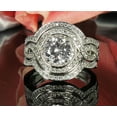 thumbnail image 2 of Barbara Wedding Ring Set for Women Halo 3pc Engagement Matching Bands Ginger Lyne Collection, 2 of 7