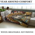 thumbnail image 3 of Pure Country Weavers Wolf Spirit Chief Large Tapestry Throw Woven from Cotton - Made in The USA (72x54), 3 of 7