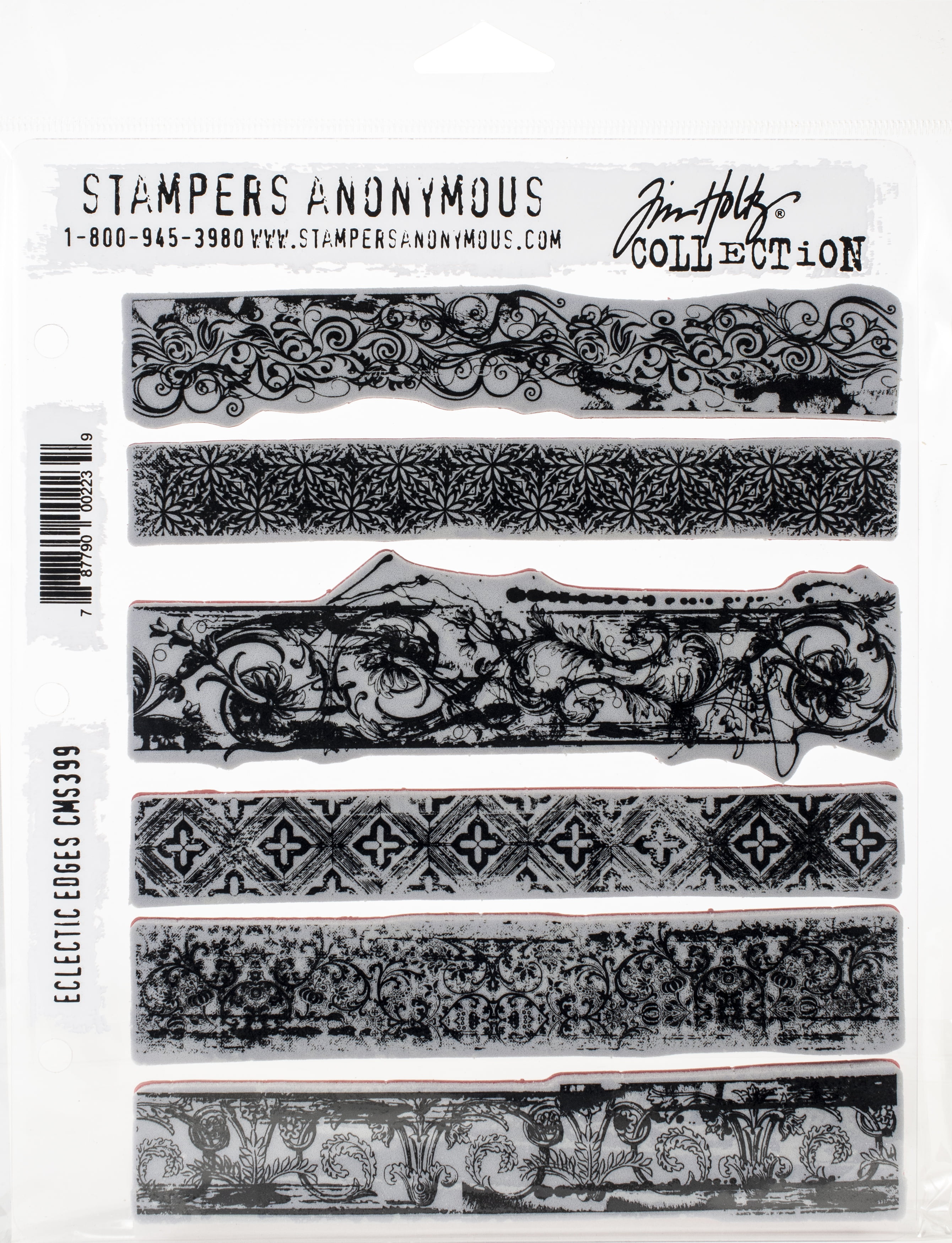 Stampers Anonymous Tim Holtz Cling Stamps 7-Inch x 8.5-Inch-Label Frames 