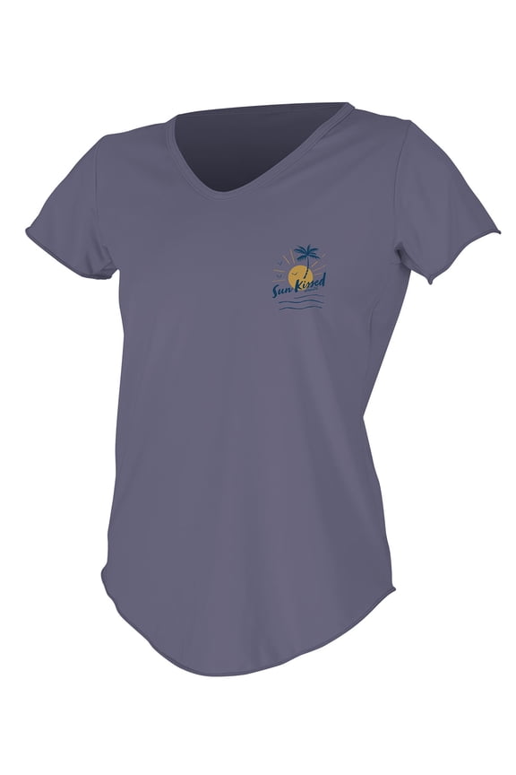 women's shortsleeve graphic scoop neck sun shirt XS Black (5308SB)