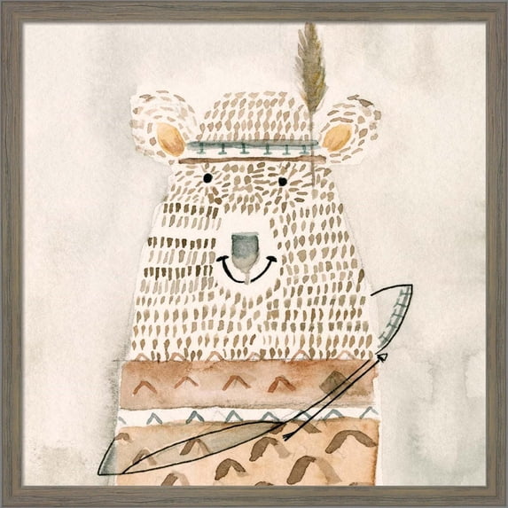 Great Art Now Native Bear by Natalie Timbrook, Framed Wall Art, 17W x 17H