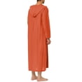 thumbnail image 3 of INSPIRE CHIC Camisón de Hombre de Manga Larga con Capucha Ropa de Dormir Pijamas L Naranja Rojo, 3 of 6