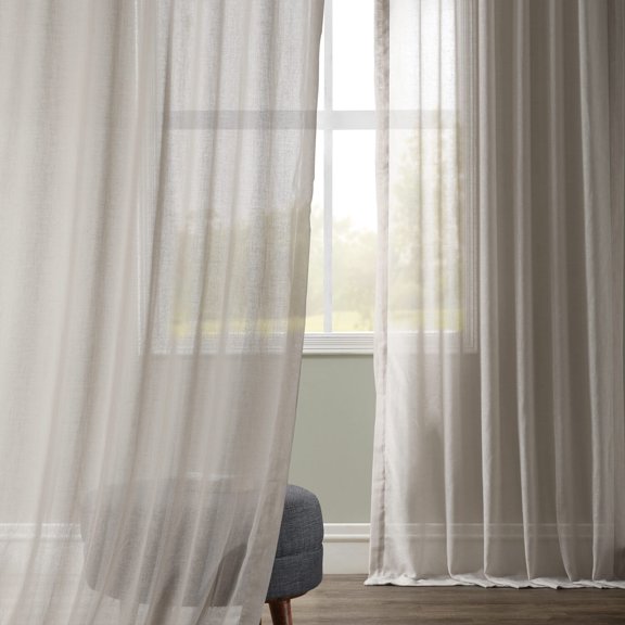 Tumbleweed Faux Linen Sheer Curtain (1 Panel), Tumbleweed, 50W X 96L