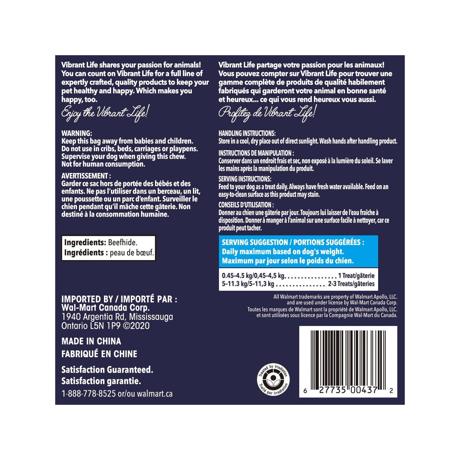 VibrantLife 2.5" Rawhide Bones Chews for Dogs, 624 g