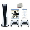 Sony Playstation 5 Disc Version Console with Extra White Controller, Media Remote and Ghost of Tsushima Director's Cut Bundle with Cleaning Cloth