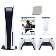 Sony PlayStation 5 Disc Version Console 825GB with Ghost of Tsushima Director's Cut, 2 White Controllers